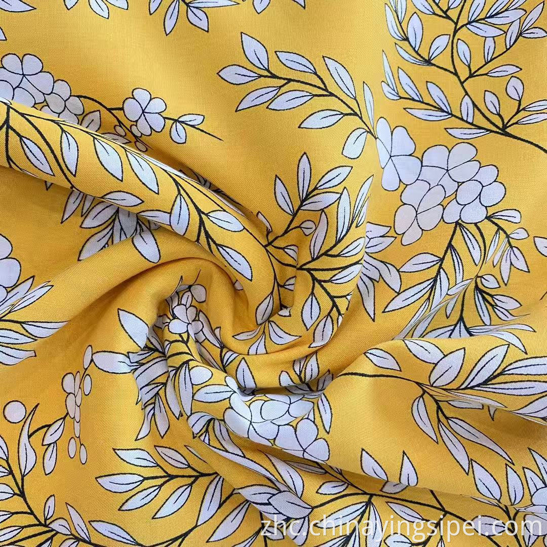 Spun Woven rayon Challis面料花卉粘液材料热带印刷100％粘性人造丝织物用于着装衬衫